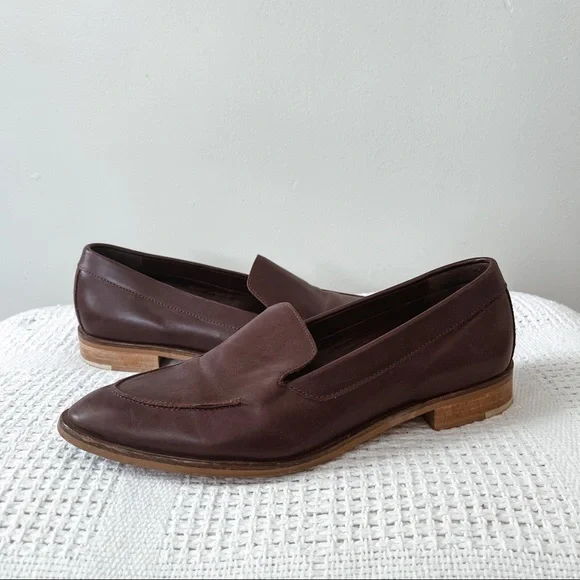 EVERLANE | Burgundy Leather Modern Loafers Sz 7 - Picture 1 of 5